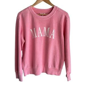 CUTE Maurices Ribbed Graphic Crewneck Shirt Sz S Pink Mama Long Sleeve Top EUC